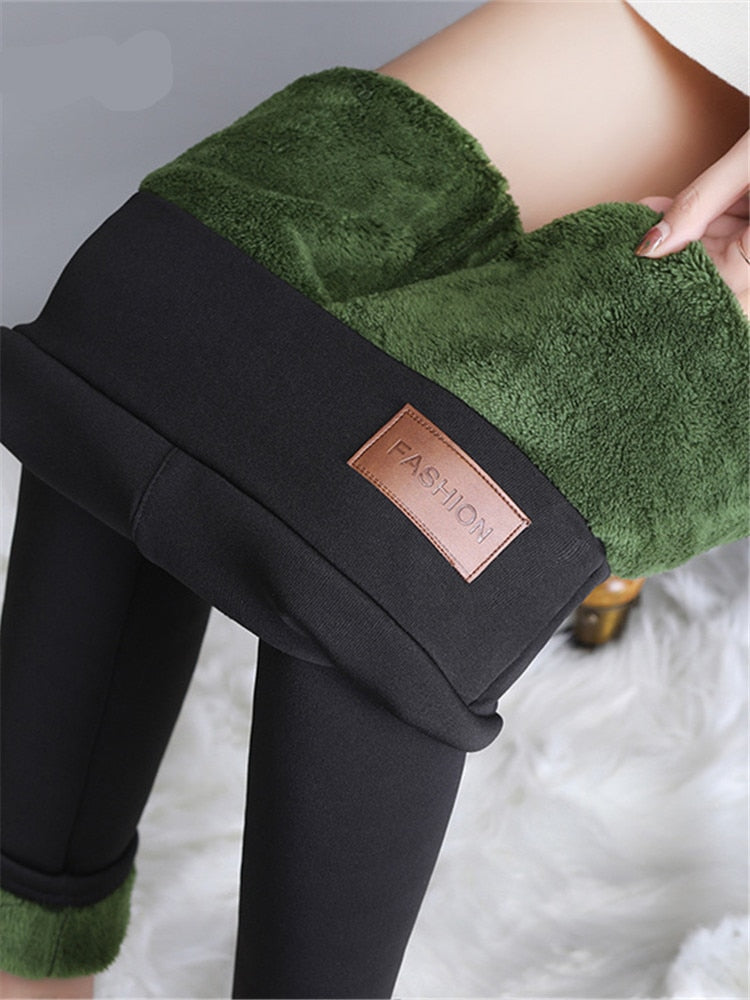 Leggings de invierno para mujer de Seoulish, novedad de 2022, pantalones cálidos, mallas calentadas de Cachemira adelgazantes gruesas de terciopelo elegante con forro polar para mujer