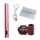 Juego de máquina de manicura portátil eléctrica, Mini taladro de uñas Led, cortador de brocas para quitar barniz de Gel, herramientas de pulido de pedicura de uñas