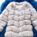 ZADORIN Pelziger Silberfuchs Kunstpelzmantel Damen Luxus Winter Dick Warm Lang Kunstpelz Jacken und Mäntel Damen Mantel Streetwear