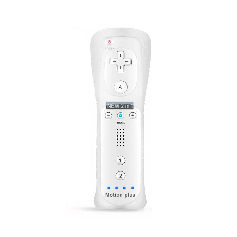 2 in 1 Wireless Remote Controller für Nunchuk Nintendo Wii Integriertes Motion Plus Gamepad mit Bewegungssensor aus Silikonhülle