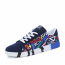 Frühling Herbst Herrenschuhe Mode Graffiti Herren Sneaker Leichte Herrenschuhe Lässig Low Top Atmungsaktiv Schwarzer Mann Segeltuchschuh L6