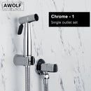 Awolf Rose Gold Hygienischer Duschkopf Handtoilette Bidet Sprühset Edelstahl Shattaf Messingventil Analdusche AP2102