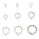 NINDEJIN 410pcs/set internal tooth lock washer assortment kit 304 stainless steel m3 m4 m5 m6 m8 m10 star lock washer DIN6797J