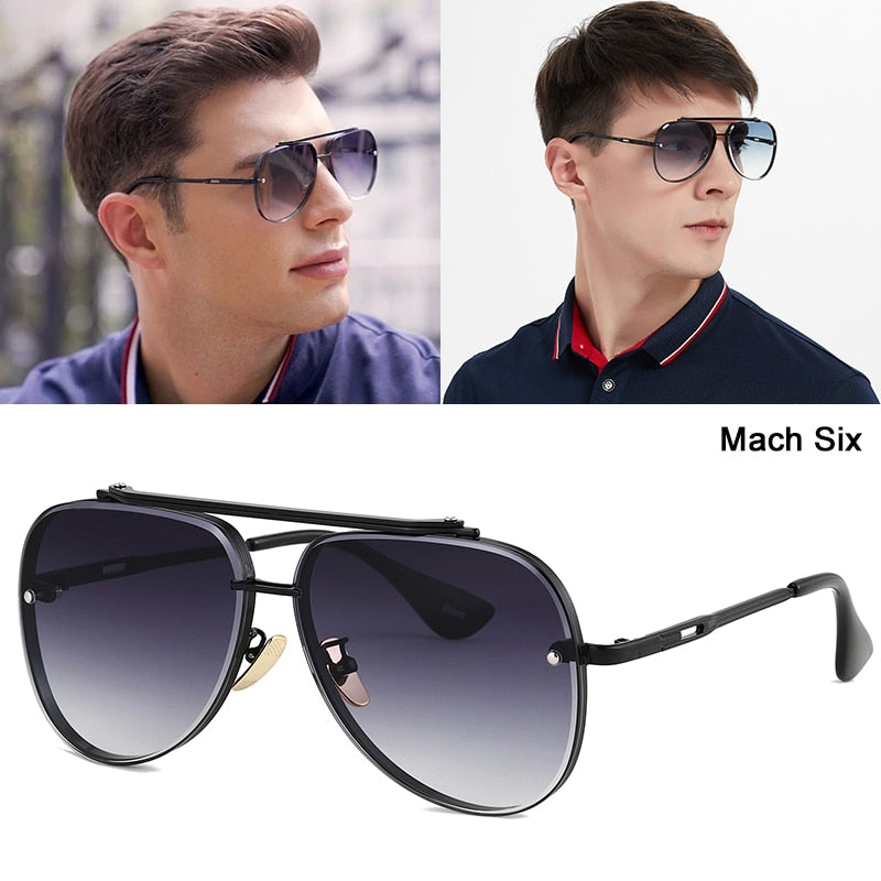 JackJad 2022 Fashion Mach Six Metal Pilot Style Gradient Sunglasses Cool Unique Men Women Vintage Brand Design Sun Glasses 2A103