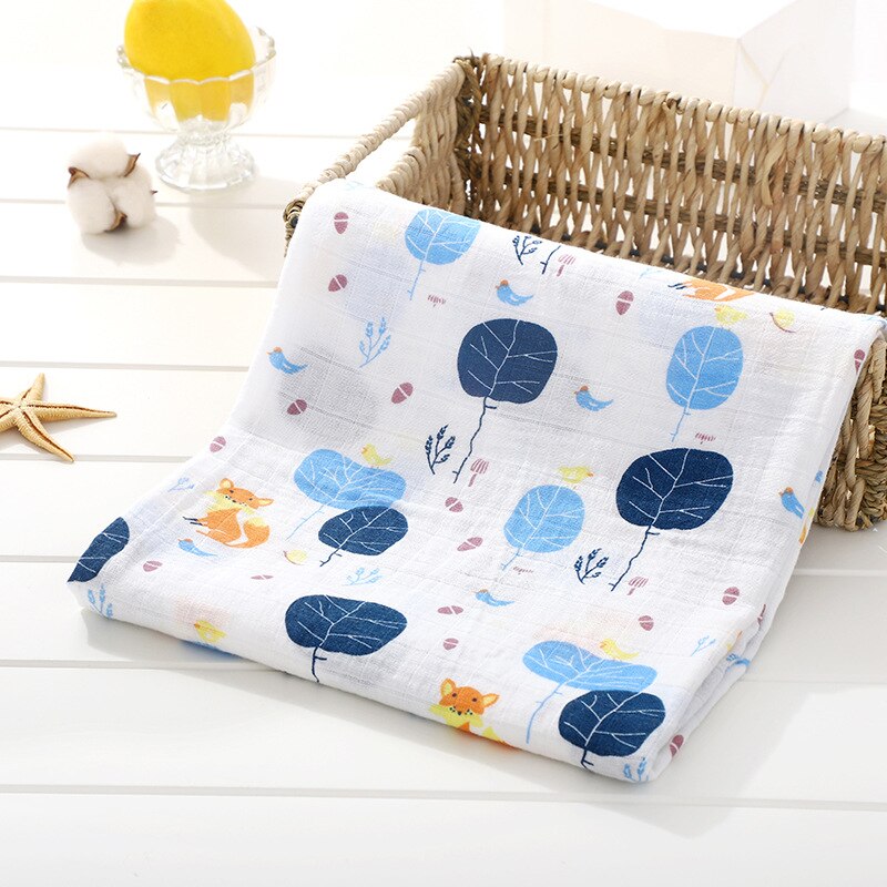 120cm*110cm 2 Layer Muslin Blanket Gauze Bamboo Baby Swaddle Blankets Newborn Baby Muslin Battaniye