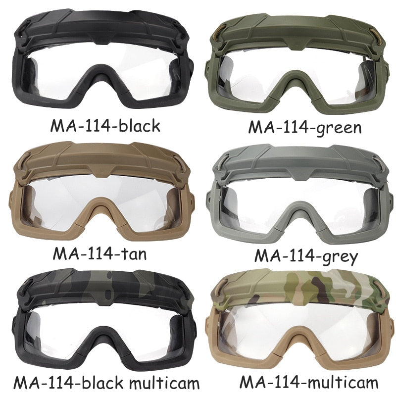 Tactical Airsoft Paintball Goggles Windproof Anti Fog CS Wargame Hiking Protection Goggles Fits for Tactical Helmet