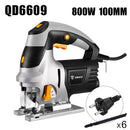 DEKO Stichsäge Electric Home Power Tools Gehrungssägemaschine DKJS80Q1 Laser Variable Geschwindigkeit mit Metallführungslineal, Klinge, Inbusschlüssel