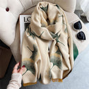 Warmer Winterschal Kaschmir Frauen Pashmina Design Druck Schals Wrap Weibliche Dicke Decke Weiche Bufanda Stolen 2022 Mode