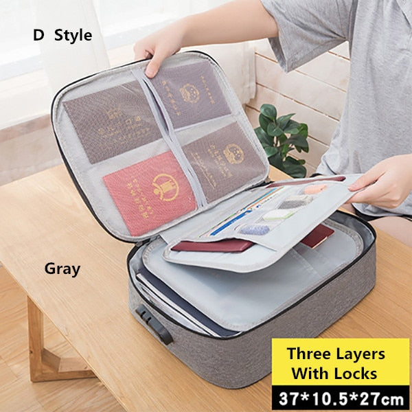 Document Bag Large Capacity Travel Passport Wallet Card Organizer Men&