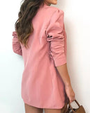 Frauen eleganter Blazer Sets Herbst formelle Bürodame OL Shorts Top Sets Solide Top &amp; Blazer Mantel &amp; Shorts Sets