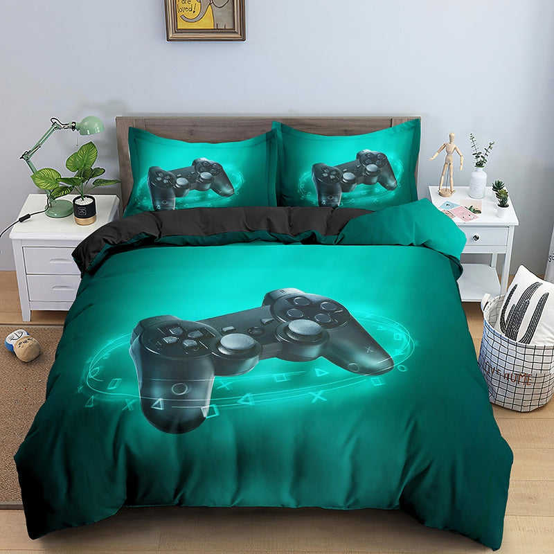 Videospiel-Bett-Sets für Jungen, Gamer-Tröster, Gaming-Themen-Schlafzimmer-Dekoration, Spiel-Bettwäsche-Set, Heimtextilien
