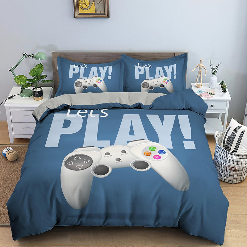 Videospiel-Bett-Sets für Jungen, Gamer-Tröster, Gaming-Themen-Schlafzimmer-Dekoration, Spiel-Bettwäsche-Set, Heimtextilien