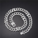 Halskette + Uhr + Armband Hip Hop Miami Curb Kubanische Kette Goldfarbe Iced Out Gepflasterte Strasssteine ​​CZ Bling Rapper Für Herrenschmuck