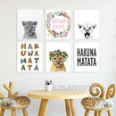 Baby-Löwen-Druck-Tier-Tier-Schwarz-Weiß-Fotografie-Plakat Kinder zitieren skandinavische Kunst-Leinwand-Malerei-Heimdekoration