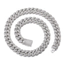 Necklace +Watch+Bracelet Hip Hop Miami Curb Cuban Chain Gold Color Iced Out Paved Rhinestones CZ Bling Rapper For Men Jewelry