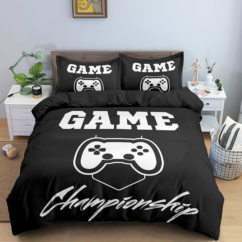 Videospiel-Bett-Sets für Jungen, Gamer-Tröster, Gaming-Themen-Schlafzimmer-Dekoration, Spiel-Bettwäsche-Set, Heimtextilien