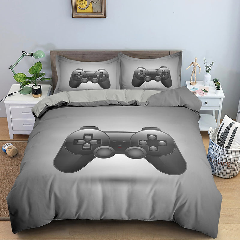 Videospiel-Bett-Sets für Jungen, Gamer-Tröster, Gaming-Themen-Schlafzimmer-Dekoration, Spiel-Bettwäsche-Set, Heimtextilien