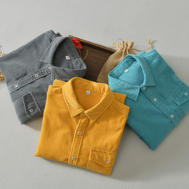 New Autumn Pocket shirt men casual 100% cotton high quality Keep warm tops soft shirts man solid clothing chemise homme 5080