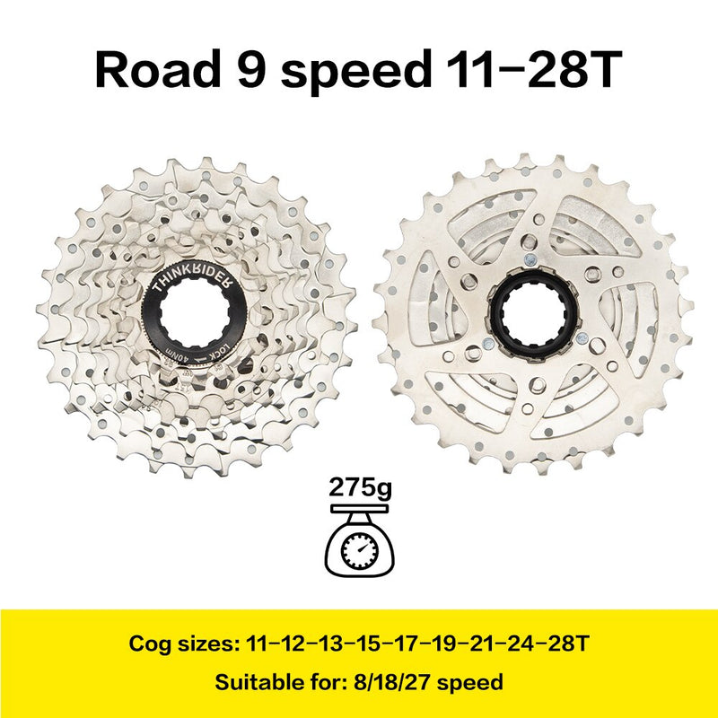 ThinkRider Road Bike 9 10 11 Speed Velocidade 28T/32T Bicycle Cassette Freewheel MTB Sprocket for SHIMANO A1 X7 X5