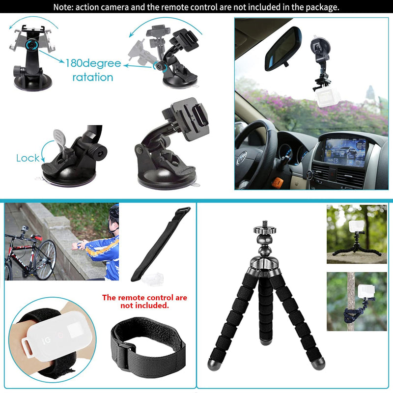 Kit de accesorios para cámara de acción Neewer para GoPro Hero 8 Max 7 6 5 4 Black GoPro 2018 Session Fusion DJI AKASO APEMAN Campark SJCAM