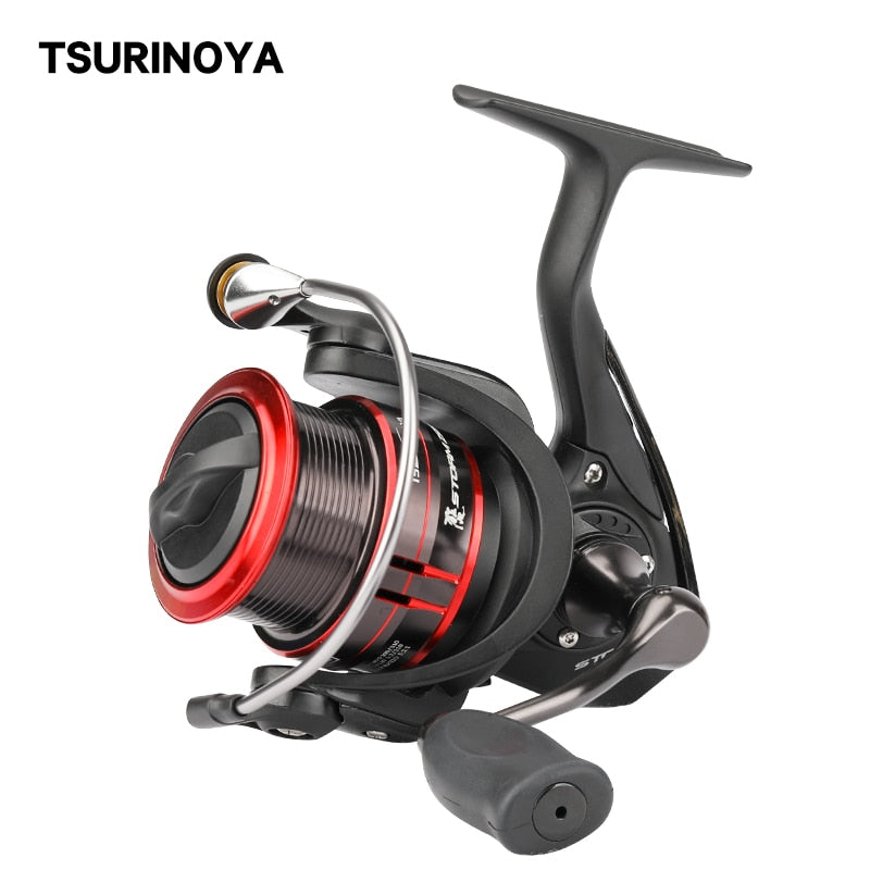 Carrete de pesca giratorio TSURINOYA ST 2000S 2500S 3000S 7kg potencia de arrastre ultraligero de fundición larga carrete poco profundo Lucio rueda de pesca de lubina