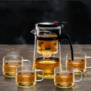 Teekannen Hitzebeständige Glas Teekanne Tee-Ei Chinesisches Kung Fu Tee-Set Wasserkocher Kaffeeglasmaschine Praktische Büro-Tee-Sets