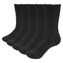 YUEDGE Herren 5 Paar/Pack Leistung Baumwolle Feuchtigkeitstransport Sport Wandern Workout Training Kissen Crew Socken Größe 37-46 EU