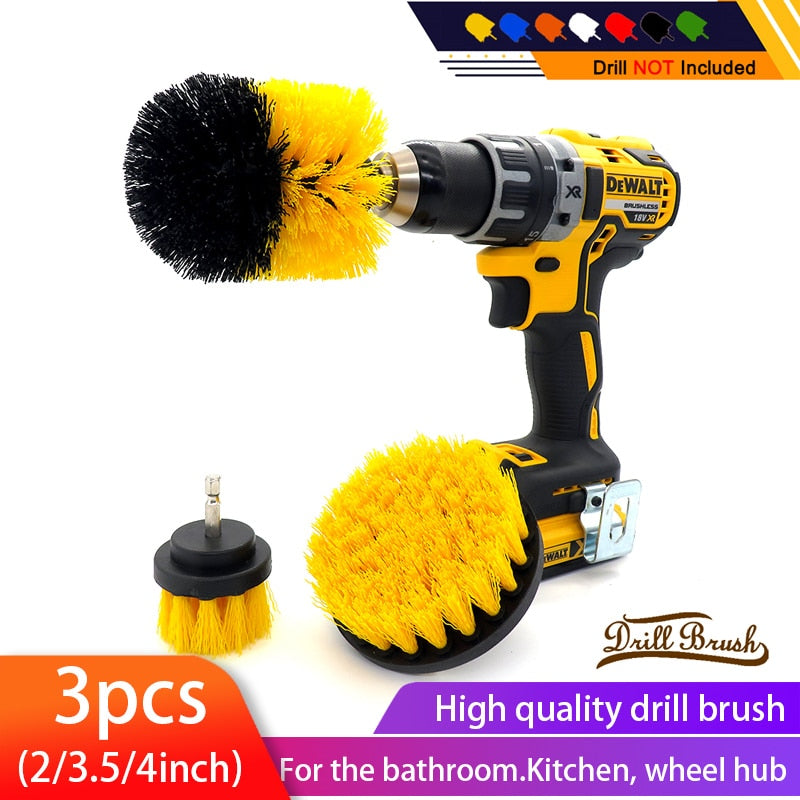3Pcs/Set Electric Brush power scrubber Bathroom Surfaces Tub, Shower, Tile and Grout All Purpose Power Scrubber Cleaning Kit