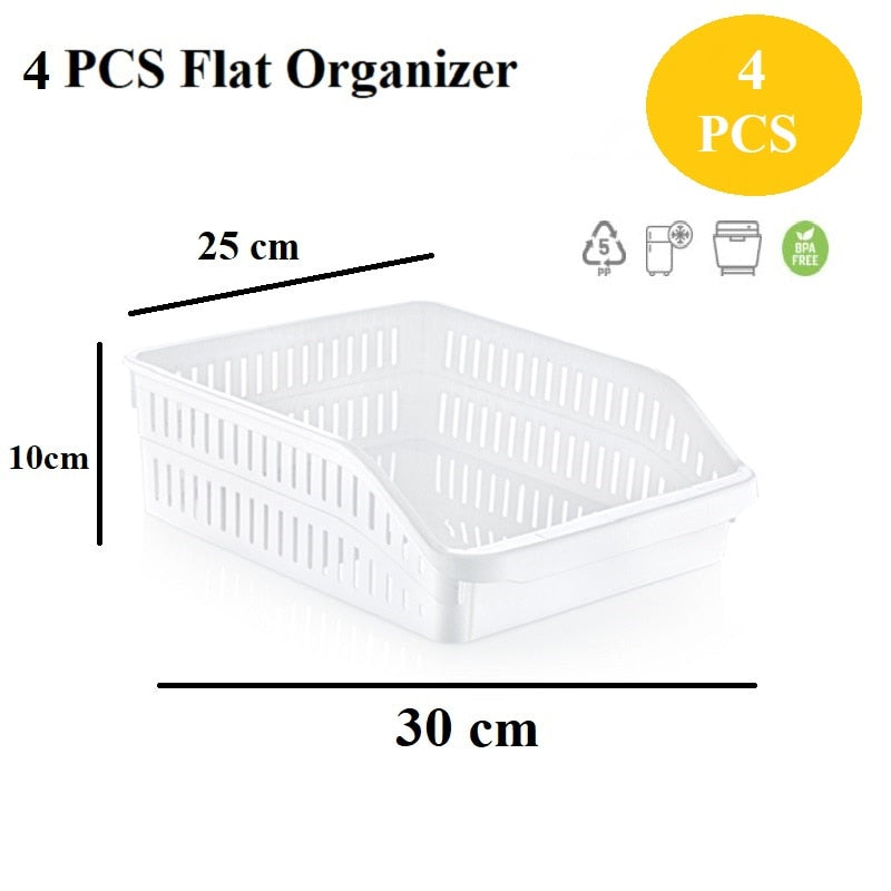 Kitchen Refrigerator Organizer Basket Container Drawner Adjustable Storage Box Retractable Drawer Space Saver Slide Fridge Rack