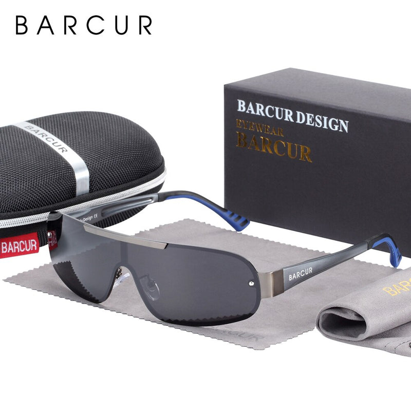 BARCUR Aluminum Magnesium Sunglasses Men Polarized Sun glasses for Men Pilot Sport Eyewear UV400