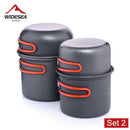 Widesea Campingkochgeschirr Outdoor-Kochset Geschirr Touristische Küche Campingtopf Wärmetauscherkocher Reiseutensilien Ausrüstung