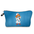 Cartoon Ladies Nurse Printed Cosmetic Bags Foldable High Capacity Women Makeup Bag Eco Reusable Storage Bag Chic Pencil Case