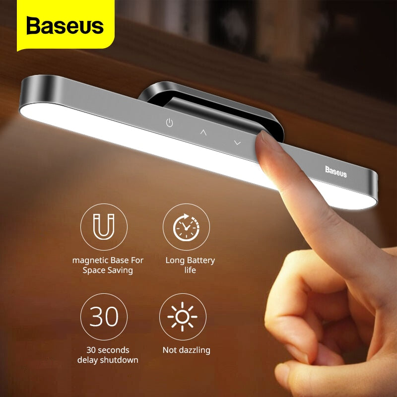 Baseus LED Table Lamp Magnetic Desk Lamp Hanging Wireless Touch Night Light for Study Reading Lamp Stepless Dimming USB Light