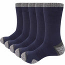 YUEDGE Herren Docht Dickes Kissen Baumwolle Crew Sports Athletic Wandersocken Winter Warme Socken für Männer (5 Paar/Packungen)