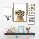 Baby-Löwen-Druck-Tier-Tier-Schwarz-Weiß-Fotografie-Plakat Kinder zitieren skandinavische Kunst-Leinwand-Malerei-Heimdekoration