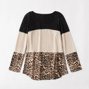 PatPat Hot Sale Frühling und Herbst, stilvolle Leoparden-Farbabstimmung, Langarm-Shirts für Mama und mich, Familien-Look-Tops