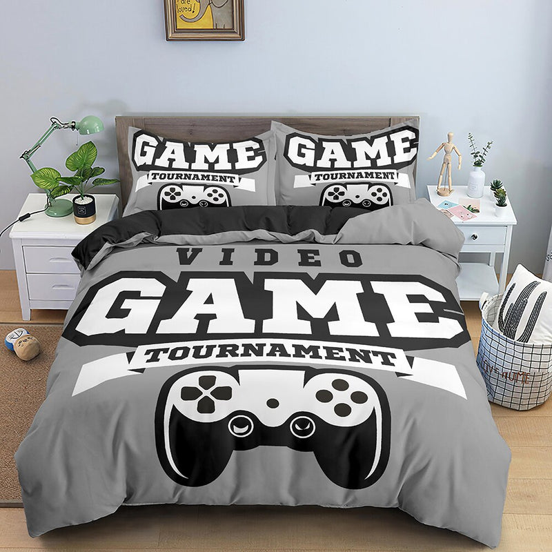 Videospiel-Bett-Sets für Jungen, Gamer-Tröster, Gaming-Themen-Schlafzimmer-Dekoration, Spiel-Bettwäsche-Set, Heimtextilien