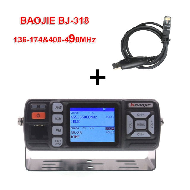BAOJIE Walkie Talkie BJ-318 25 W Dual Band 136-174 &amp; 400-490 MHz Auto-FM-Radio BJ318 (Upgrade-Version von BJ-218)