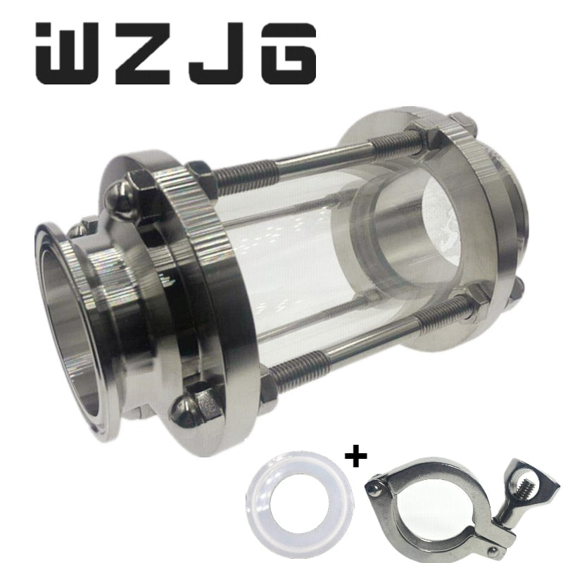 WZJG, nuevo, dioptría de vidrio de vista de flujo de tipo Tri abrazadera de 2 "para producto de diario Homebrew, férula de acero inoxidable SS304 OD 64mm