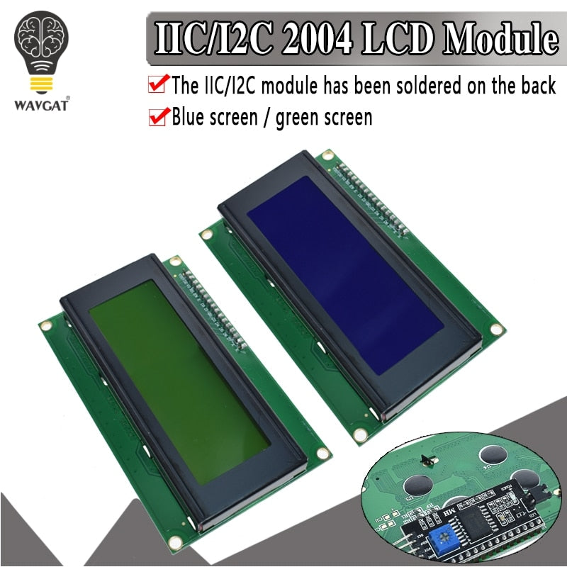IIC/I2C/TWI 2004 Serielles LCD-Modul mit blauer grüner Hintergrundbeleuchtung für Arduino UNO R3 MEGA2560 20 x 4 LCD2004