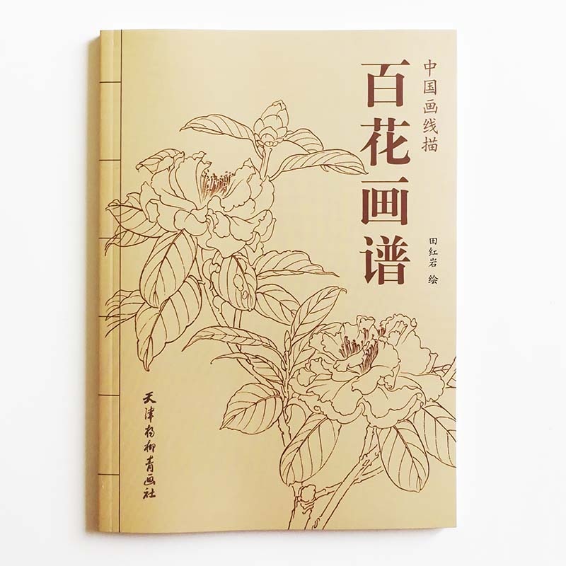 94 Seiten Chinesische Malerei Hundert Blumen Strichzeichnungssammlung Kunstbuch Malbuch für Erwachsene Entspannungs- und Anti-Stress-Buch