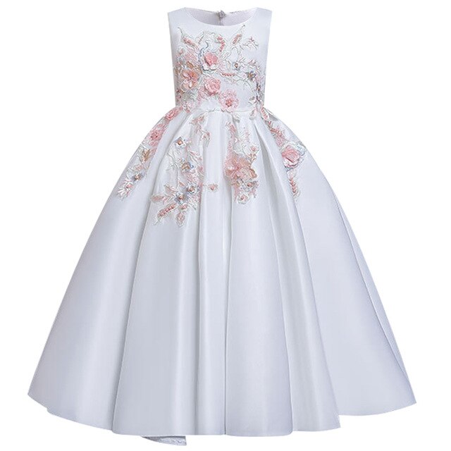 Girl Pageant Dresses First Communion Dress Kids Wedding Party Gown Birthday Party Dress Girl Lace petal Party Long Banquet Dress