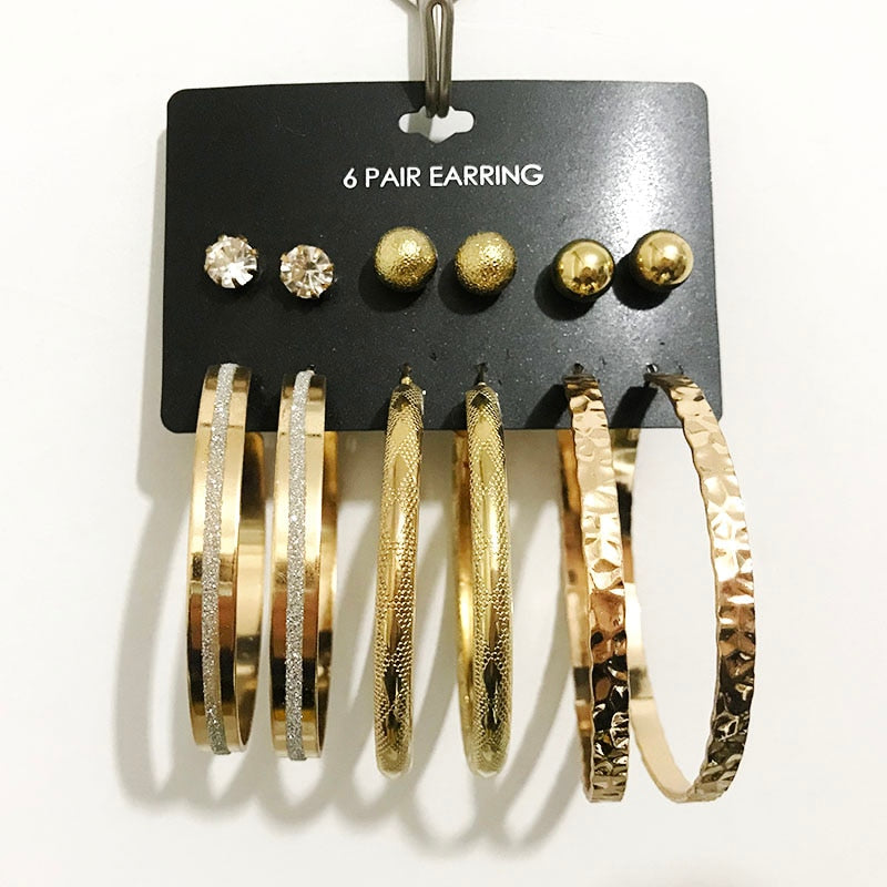 Gothletic 6 Paris Hoop Earrings Pack Fashion Jewelry Gift
