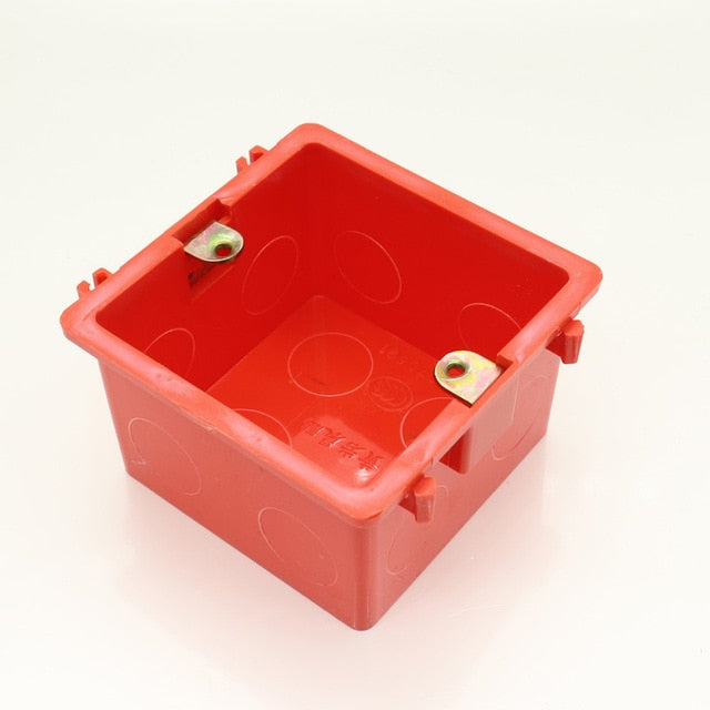 Esooli Hot Sale 86 * 86MM Kassetten-Universal-Weiß-Wandmontagebox für EU / UK-Steckdosen-Back-Box und Wand-Touch-Schalter, beliebt in RU