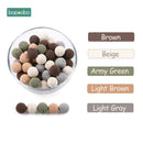 Bopoobo 20 mm 10 Stück Holzhäkelperlen Kauperlen DIY Holzzahnen Strickperlen Schmuck Krippe Sensorisches Spielzeug Baby Beißring