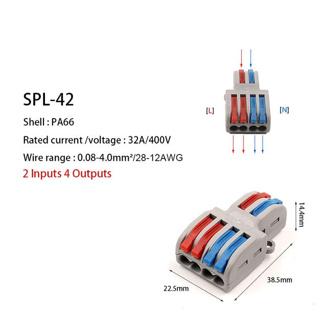 5/10 teile/los SPL-42/62 Mini Schnell Drahtverbinder Universal Verdrahtung Kabelverbinder Push-in Leiterklemme DIY SIE