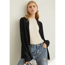 Amii Damen Frühling Pine Ribbon Knitting Wool Coat New Solid Full Sleeves Belt Vneck Sweater 11940411