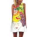 ECOBROS 2020 Neue Frauen Sommerkleid beiläufige ärmellose Lose Blumendruck Minikleider plus Größe Frau Kleidung Kleid Vestidos