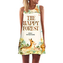 ECOBROS 2020 Neue Frauen Sommerkleid beiläufige ärmellose Lose Blumendruck Minikleider plus Größe Frau Kleidung Kleid Vestidos