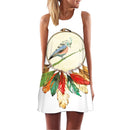 ECOBROS 2020 Neue Frauen Sommerkleid beiläufige ärmellose Lose Blumendruck Minikleider plus Größe Frau Kleidung Kleid Vestidos